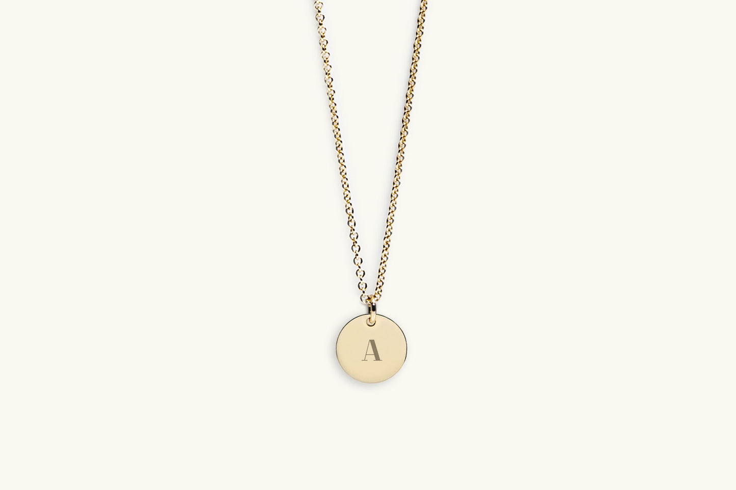 My Initial Letter Gold Disc Necklace