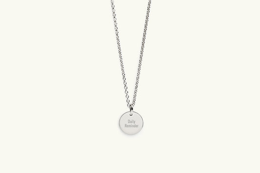 Faye Silver Coin Message Necklace
