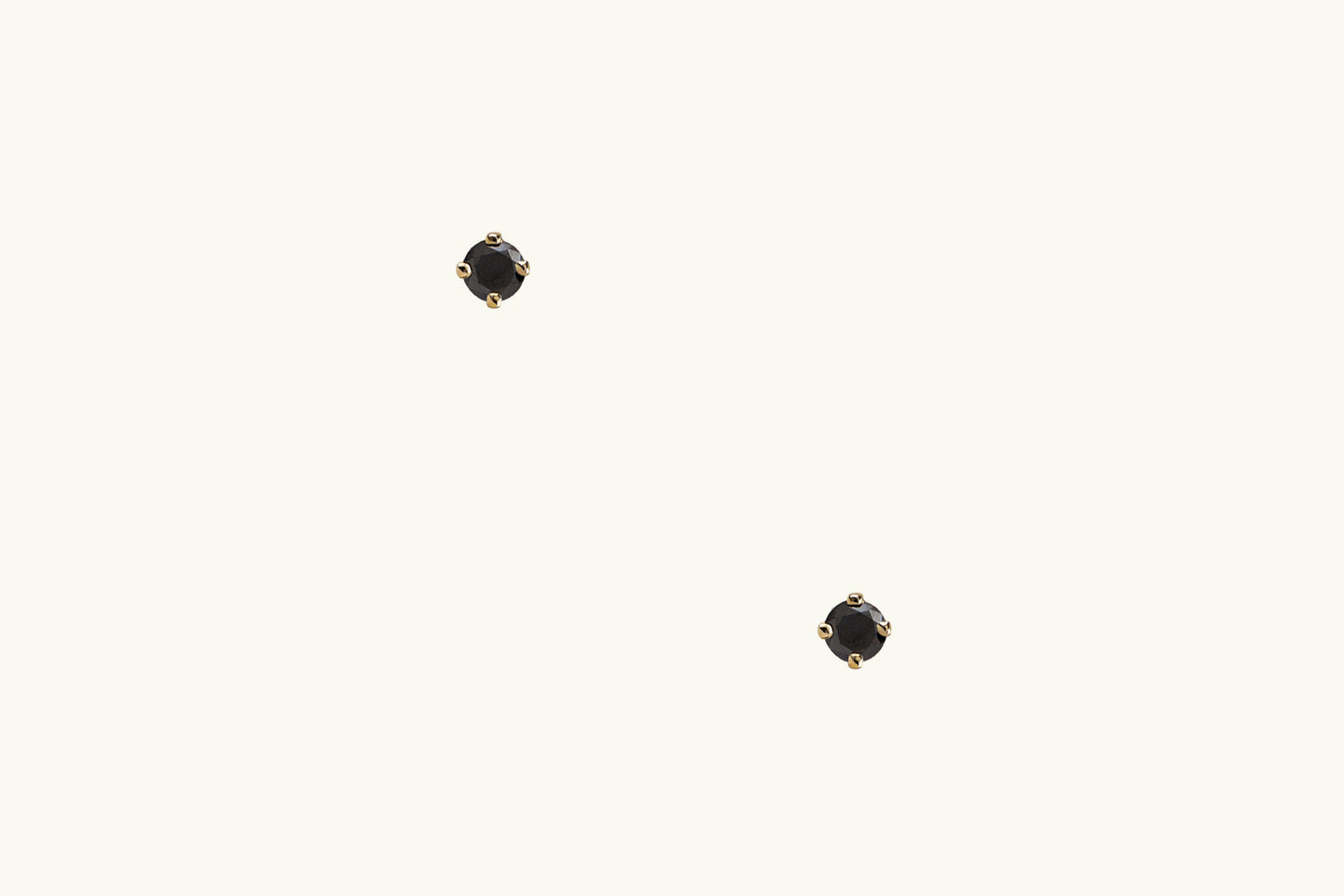 Tiny Black Diamond Stud Earrings