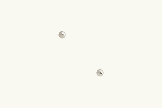 14k Tiny White Gold Dot Stud Earrings