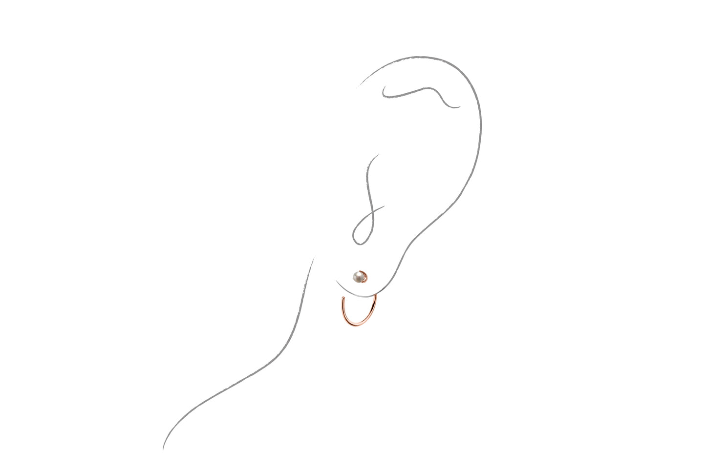 Gemma Pearl Open Hoop Earrings