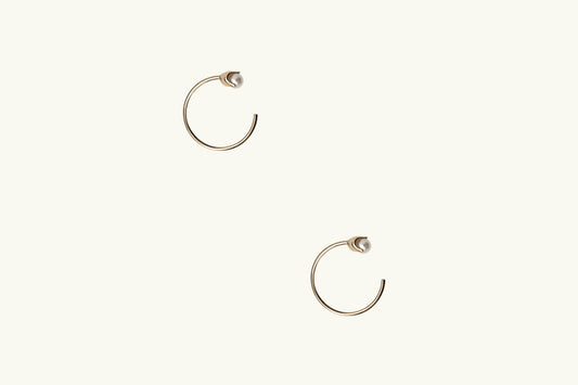 Gemma Pearl Open Hoop Earrings