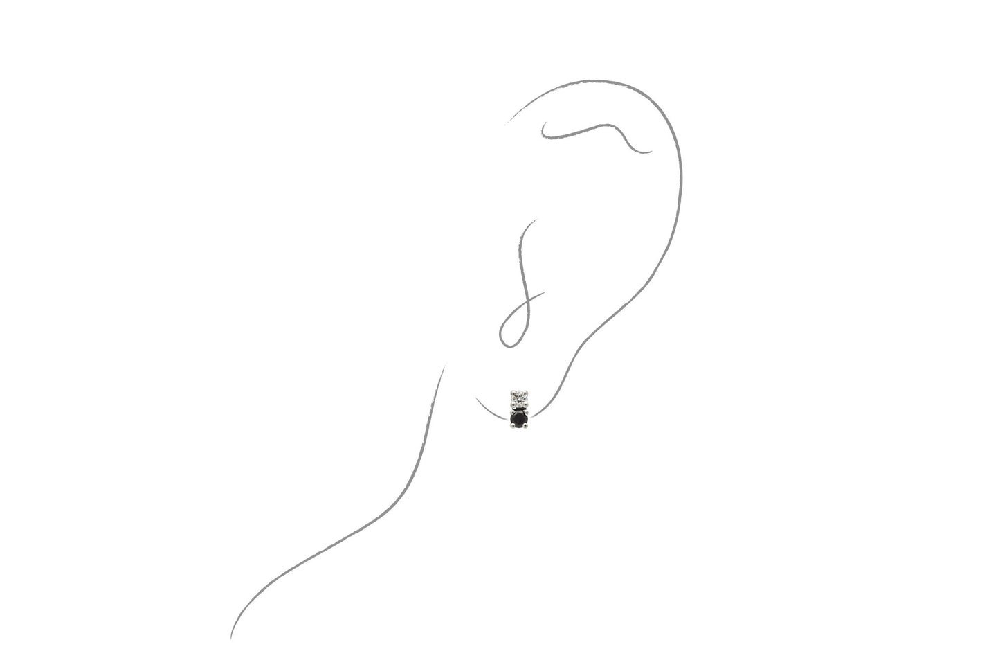 Black and White Duo Diamond Stud Earrings