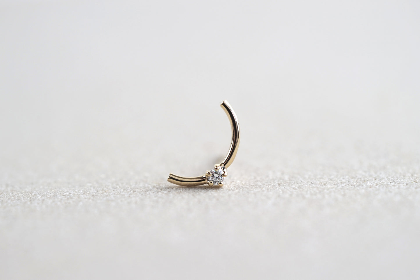 Mini Gold Arc Diamond Earrings