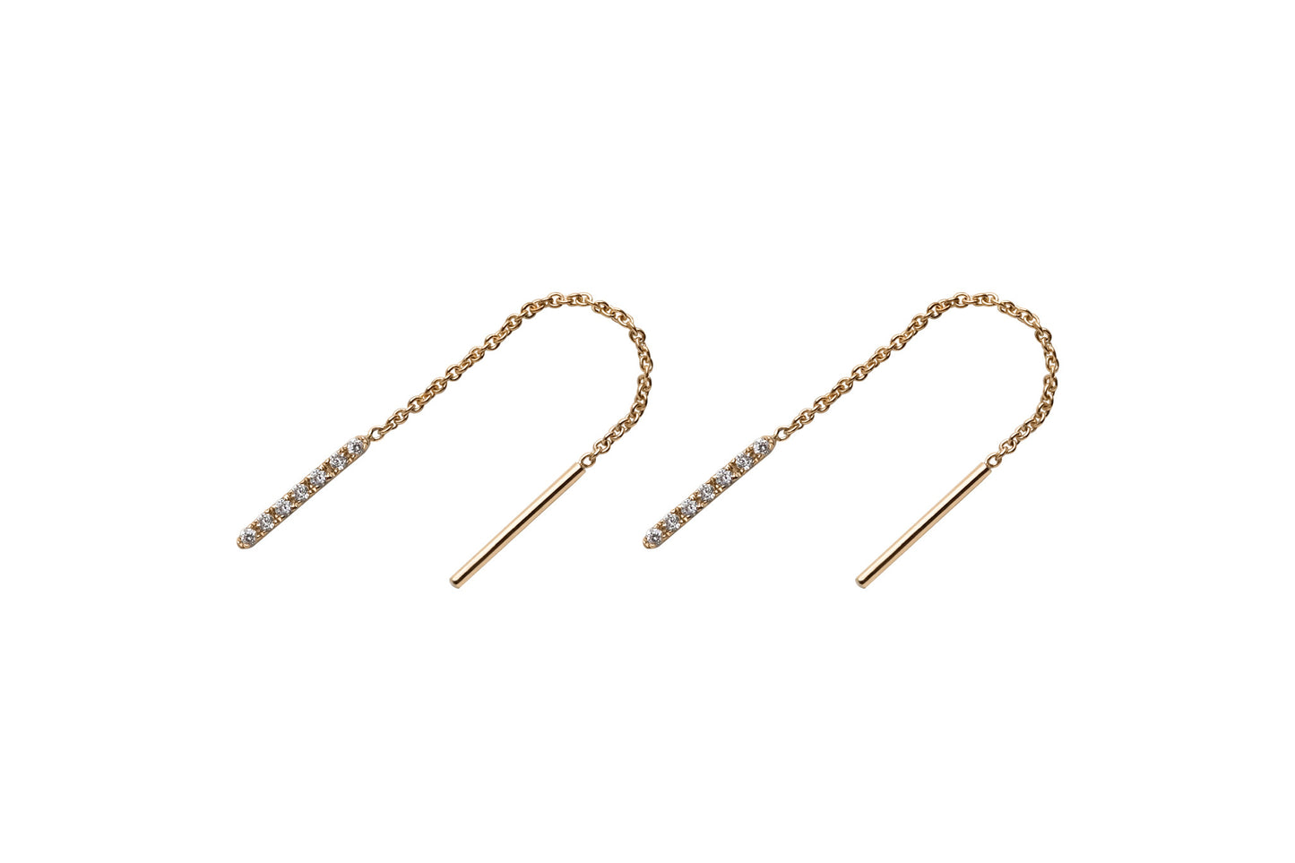 14k gold ear threads Diamond Earrings E2314