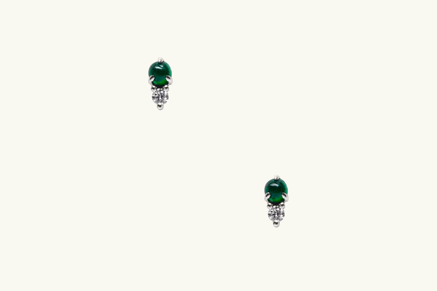 Emerald and Diamond Two-Step Earrings