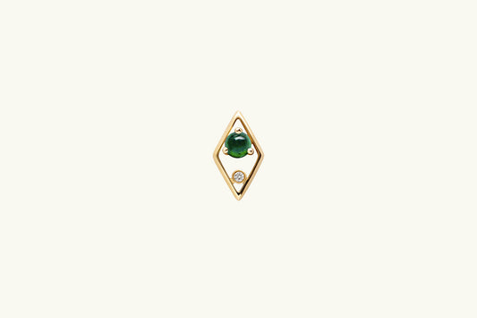 Emerald and Diamond Geometric Earrings