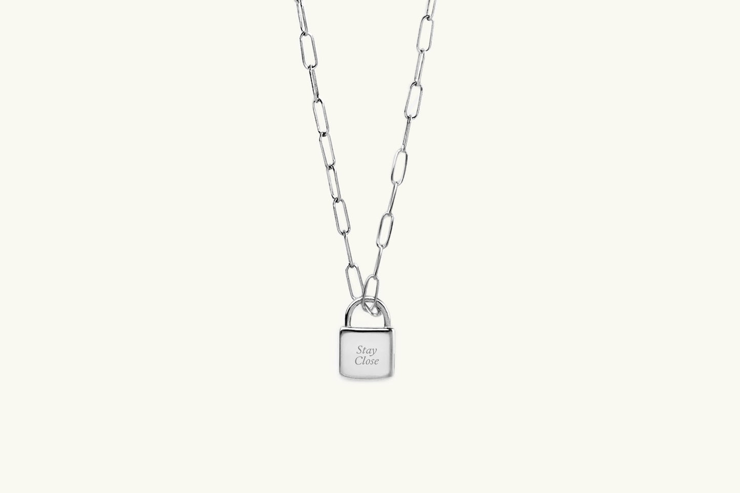 Little Silver Padlock Link Necklace